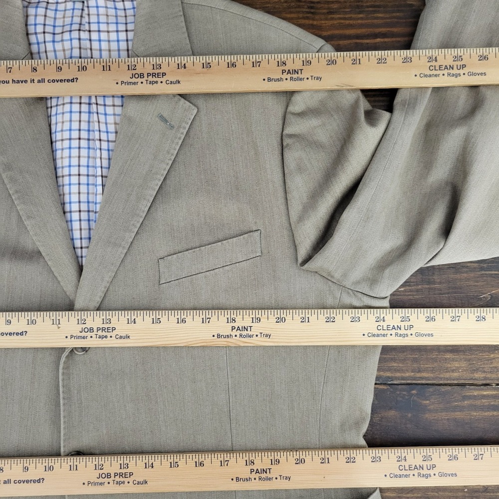 Johnston Murphy Men's Sport Coat Blazer Three Button Tan Cotton Spandex Size XL - Picture 4 of 16